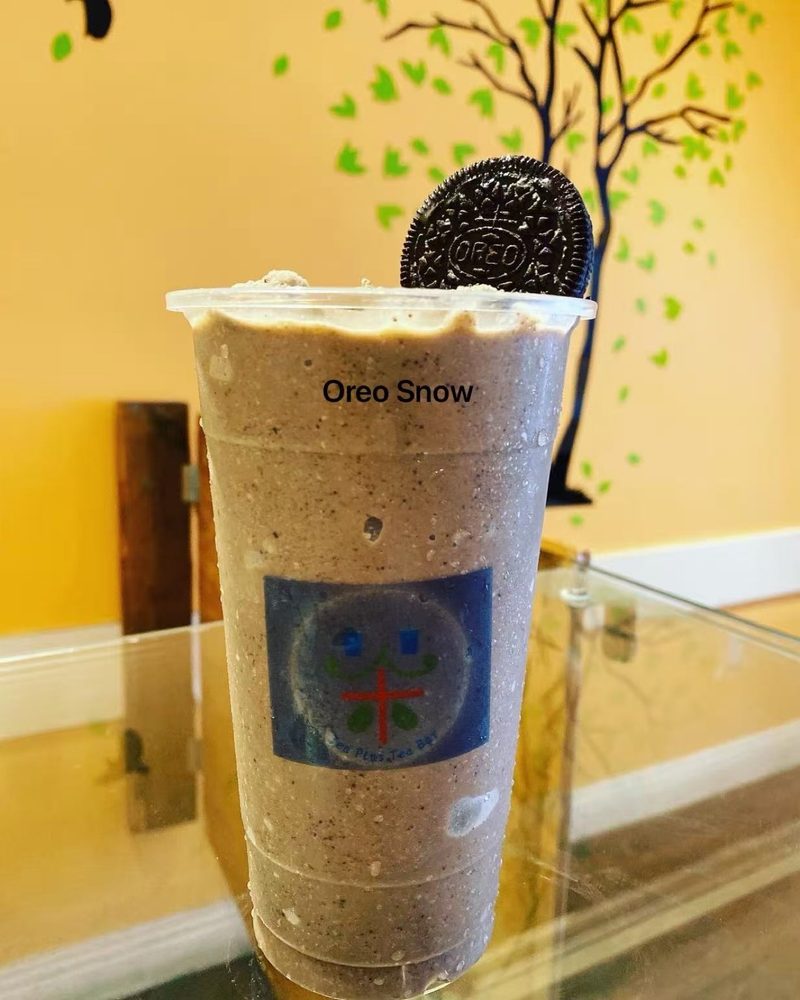 Oreo snow with a whole cookie on top